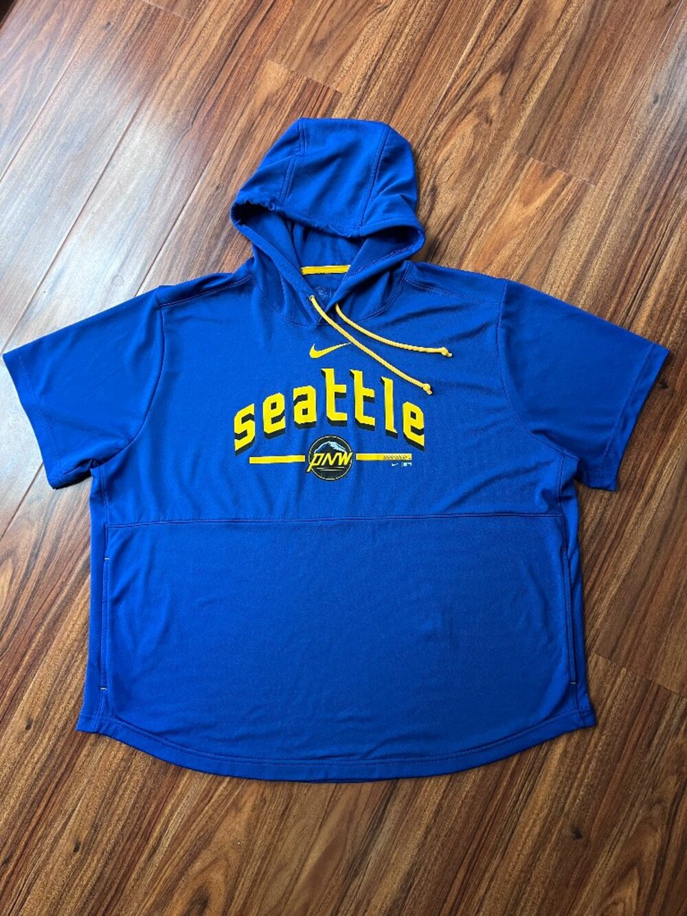 Nike MLB Seattle PNW SoDo Mojo Short Sleeve Hoodie Cobalt Blue XXL